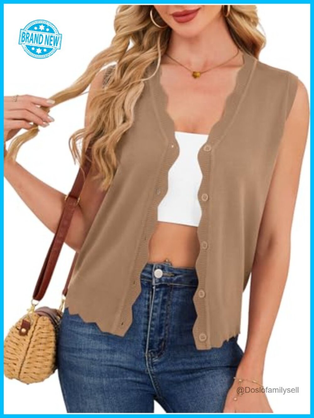 Sleeveless Knit Cardigan Vest Lightweight Button Down Summer Sweater